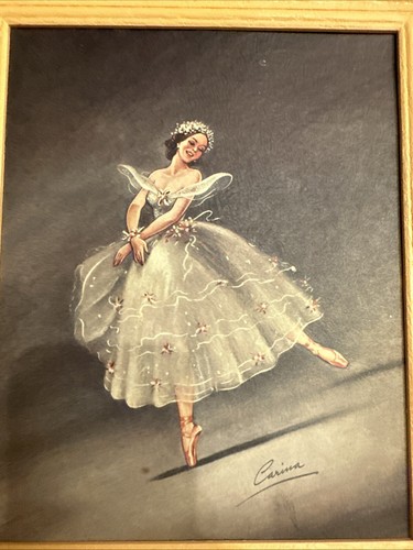 Pair of Vintage Carina Ballet Dancer Ballerina Framed Lithographs Wall Art Print - Picture 4 of 10