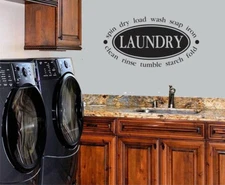 LAUNDRY STICKER Vinyl Wall Decal Laundry Room Collage Laundry LETTERING Quote
