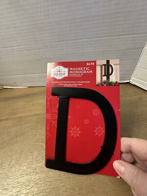 Holiday Time Magnetic Monogram Letter D for Stocking Holder/ Wreath Hanger 5''