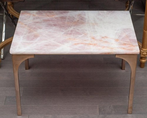 18"x12" Modern Rose Quartz Center Dining Table Luxury Crystal Healing Office Dec - Picture 7 of 8