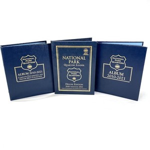 WHITMAN NATIONAL PARK QUARTER ALBUMS & FOLDER PARTIALLY FILLED 144 TOTAL