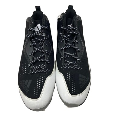Adidas Power Alley 4 Mid Metal Baseball Cleats 12 US mens q16575 Black white Adidas Power Alley 4 Mid Metal Baseball Cleats Mens 13 Black  main image 4