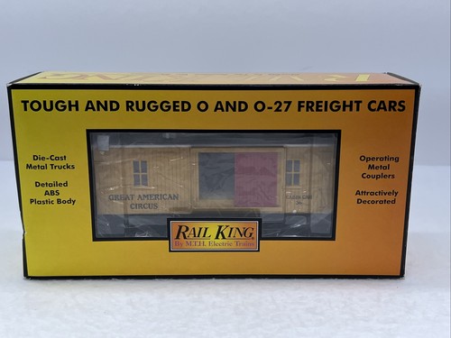 MTH RailKing 30-77239 Great American Circus 19th c Woodsided Caboose #36 New O - Picture 10 of 13