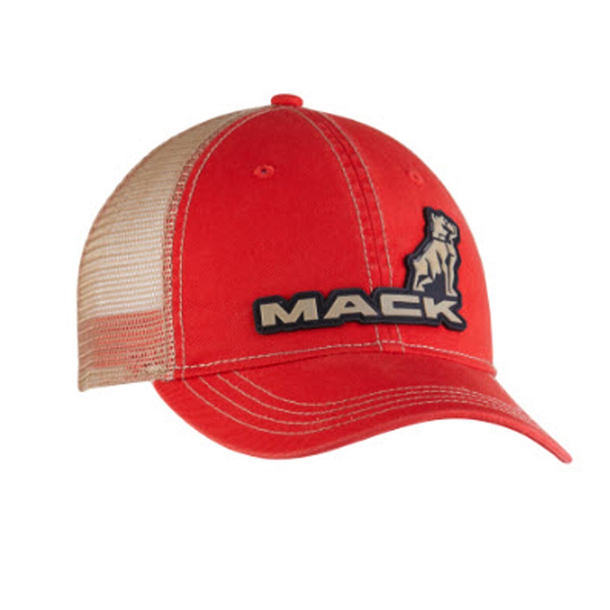 帽子 Mac Mack Trucks Vintage Red Cap Tan mesh Snap Back 3D Logo Hat