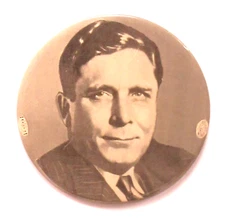 large 1940 WILLKIE portrait 4" celluloid pinback button president ^