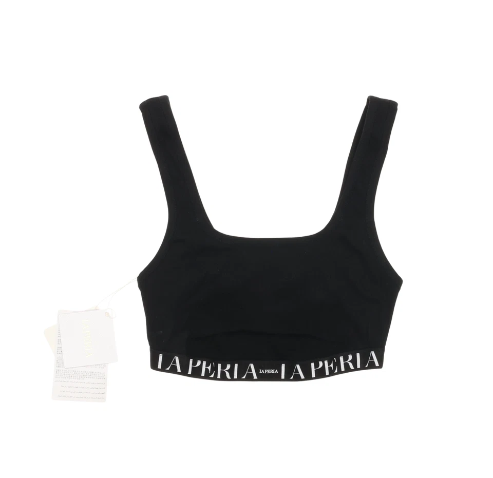 Bralette La Perla L120414 Mujer Negro Acanalado Logo Zona Confort Talla S Foto 4 de 4