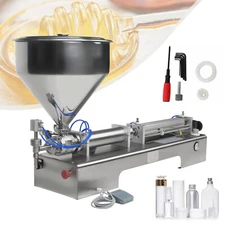 Liquid Paste Filling Machine Pneumatic Bottle Pack Piston Filler + 40L Hopper CE