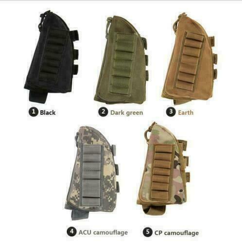 Tactical Shotgun Rifle Shell Butt Stock Ammo Holder Pouch Bag Cheek Pad Hunting - Picture 8 of 20