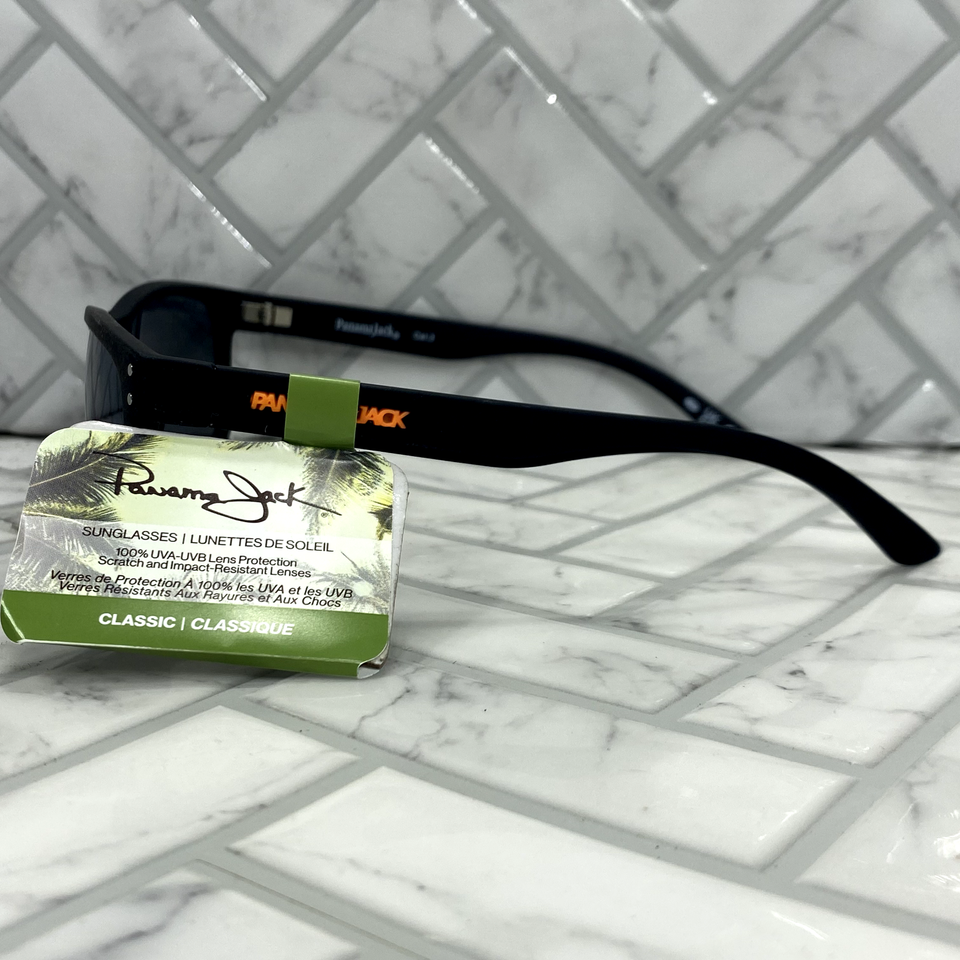 NWT Panama Jack Black Sunglasses PJ 56 Studded Black Orange Frame