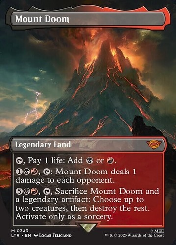 Mount Doom Borderless Non-Foil #343 | LTR The Lord Of The Rings | MTG - Picture 1 of 1