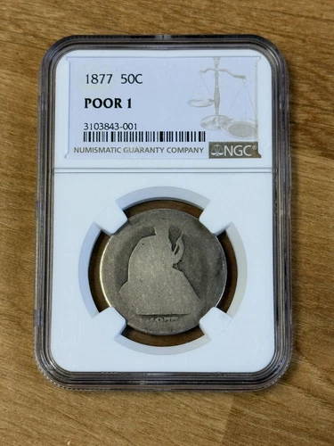 1877 Seated Half Dollar NGC Poor 1