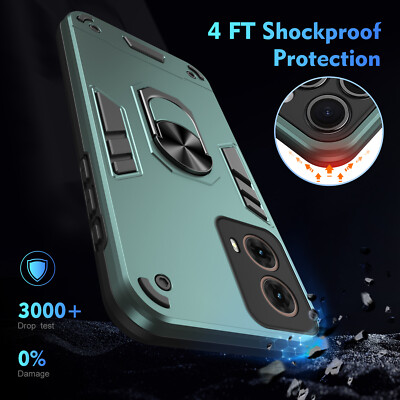 For Motorola Moto G85, Luxury Hybrid  Ring Holder Dual Layer Case Cover