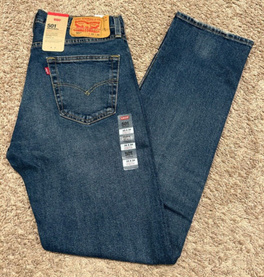 Levi's 501 Straight Leg Button Fly Blue Jean w Stretch Men's Sizes RT$79.5 3366
