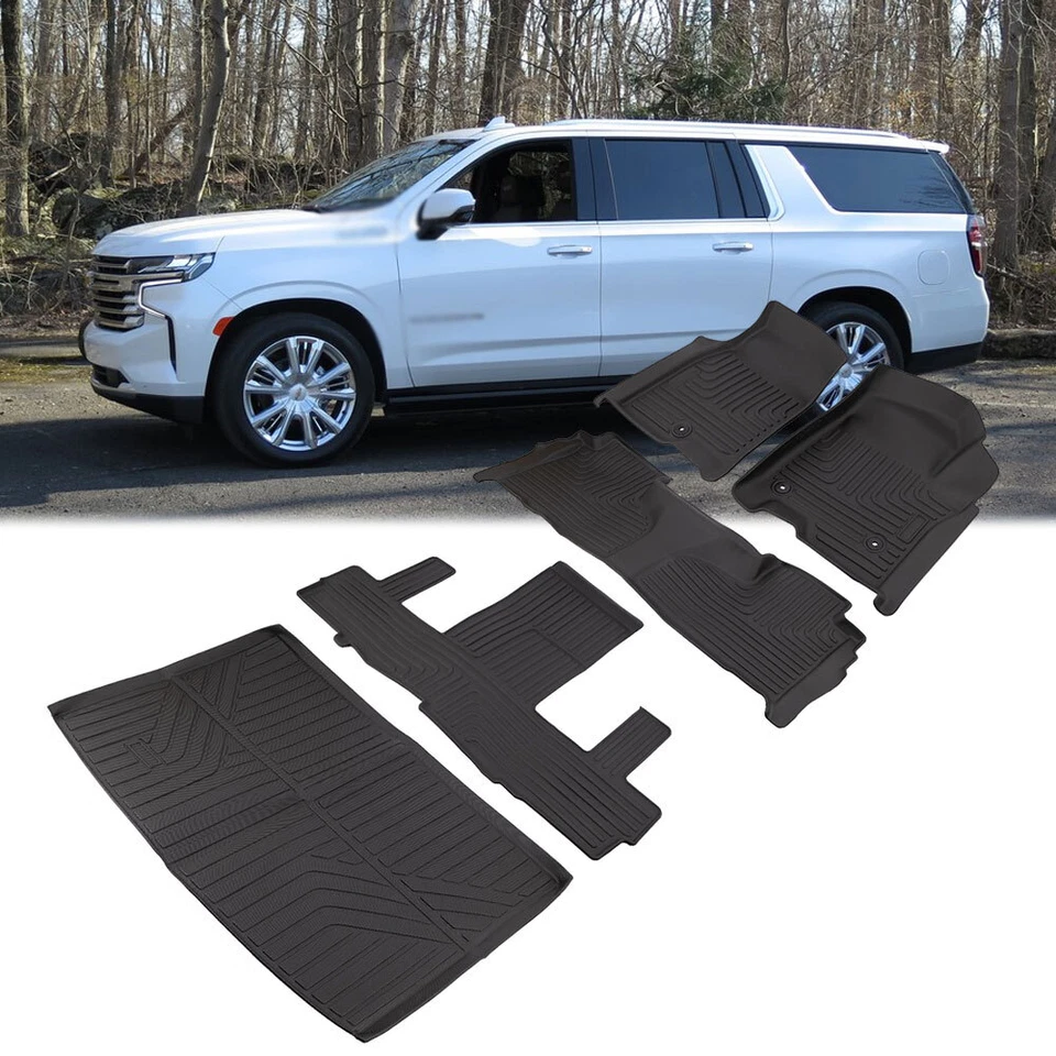 Floor Mats For 2021-2025 Chevrolet Suburban & 2021-2025 GMC Yukon XL All-Weather Foto 2 de 4
