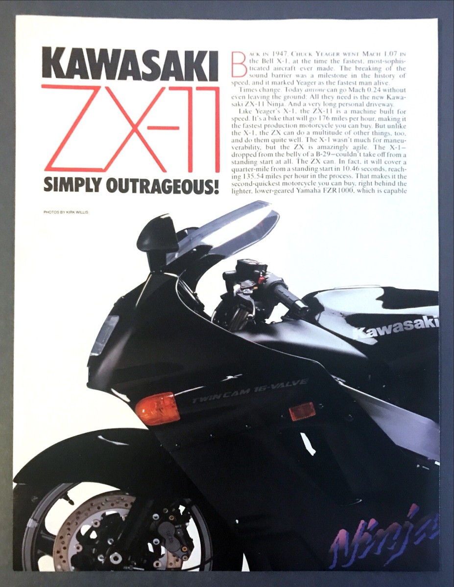 とと 1990 Kawasaki ZX-11 Motorcycle Road Test Technical Data