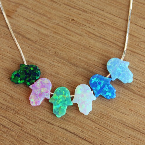 Mini Hamsa Colgante de Mano Gargantilla Plata Esterlina Collar Amuleto de la Suerte Dije 1 pieza - Imagen 5 de 5