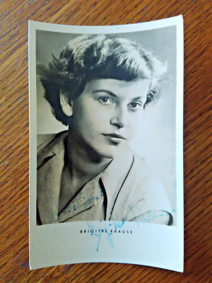 Antike Starfoto-Autogrammkarte ''Brigitte Krause'', 50er Jahre