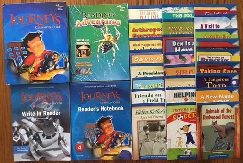 4th Grade Reading Books Workbooks 29 Book Set Homeschool Journeys HMH LikeNew