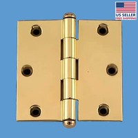 Door Cabinet Hinge 3 X 3 Square Solid Brass Button Tip | Renovator's Supply Door Cabinet Hinge 3 X 3 Square Solid Brass Button Tip | Renovator's Supply
