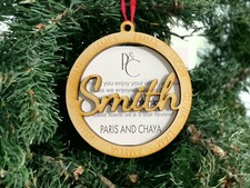Personalised Christmas Bauble Custom Family Name Gift Xmas Tree Hanging Decor