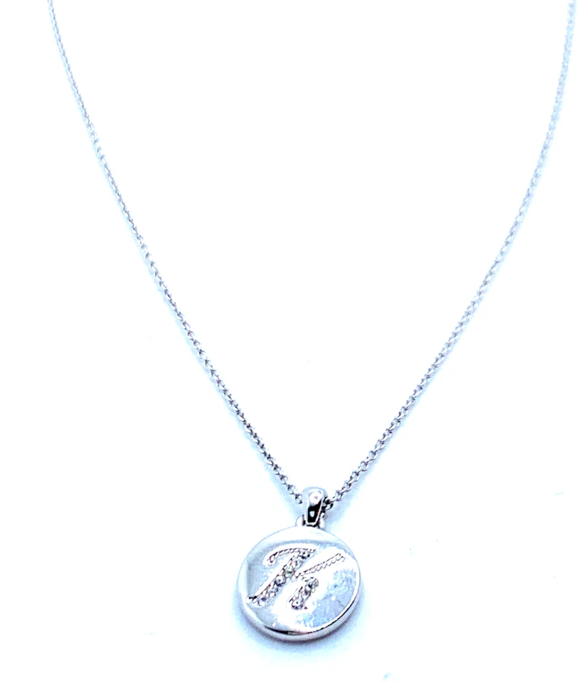 Collar Cadena Inicial K Cristal Tono Plata Firmado Nadri Excelente Estado Foto 4 de 4