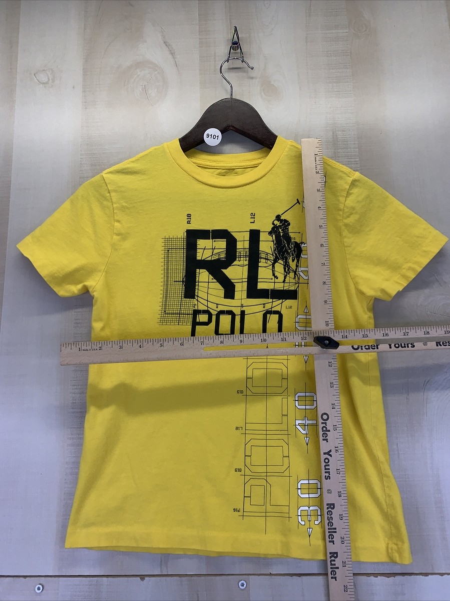 Polo Ralph Lauren Boys Bright Yellow Graphic T Shirt Small-9101 | eBay