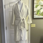 Victoria’s Secret Ivory Cozy Plush Long Sleeve Long Robe with Pockets Belt- Med