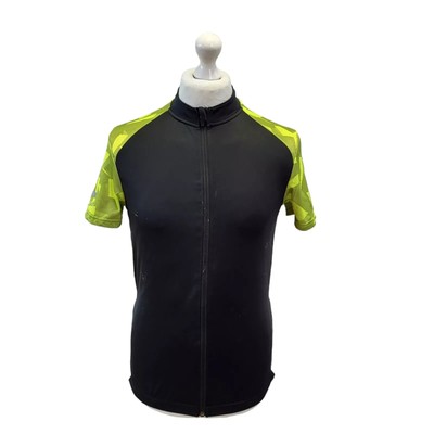 Crivit schwarz gelb Full Zip hochgeschlossen Radtrikot T-Shirt UK Herren M EU 50