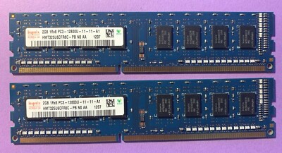 Hynix 4GB (2x2GB) 1Rx8 PC3-12800U COMPUTER RAM Memory HMT325U6CFR8C-PB 