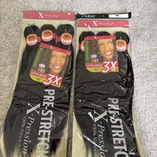 2-3 PACKS X-pression Expression 100% Kanekalon 3X Braid Hair Pre-Stretched 42 1B