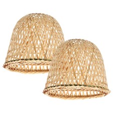 Handcrafted Wicker Bamboo Lampshade Boho Rattan Light Shade for Table or Ceiling