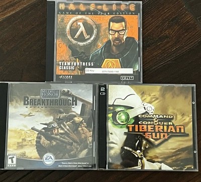 Lot of 3 Vintage PC Computer Games! Command & Conquer Half-Life Medal of Honor