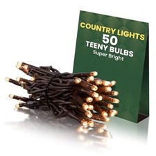 Teeny Lights 50Ct Brown - Warm Mini Bulbs with Brown Cord - Indoor/Outdoor