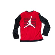 Jordan Dri-FIT Snap Front Warmup Jacket Red Black Mens Large Jumpman 23 Graphic