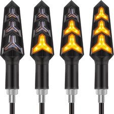 Motorcycle Turn Signals Kinstecks 4PCS 12V Flowing LED Y Shape