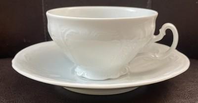 EUROPEAN COFFEEHOUSE Coffee/Tea Cup & Saucer White Czech Republic 
