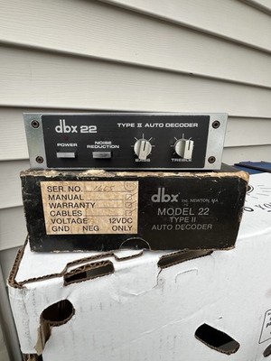 DBX Model 22 Type II 2 Auto Decoder w/ BoX UNTESTED Vintage 