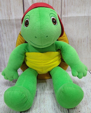 Eden Plush Franklin Turtle Stuffed Animal Removable Shell Green Red Hat 14" 2009