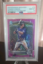2025 Bowman 1st Charlie Condon Rockies Fuchsia Refractor Mega PSA 10 /299