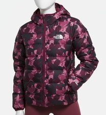 The North Face Girl's Purple Printed Reversible Down Jacket Size XXL