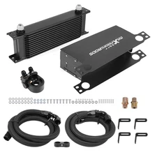 Universal 13-Row Engine Oil Cooler Kit 10AN Aluminum Transmission Black Cooler