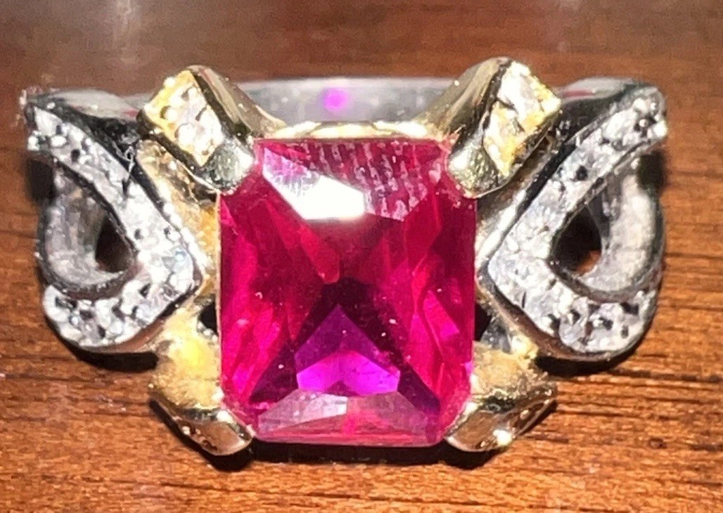 Large Ruby Sapphire Ring - image 10