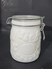 Vintage Wheaton Fine Glassware Milk Glass FRUIT DESIGN 3/4L Cannister  USA