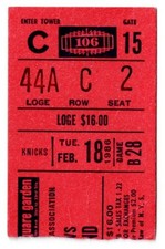 1986 KNICKS vs CAVALIERS ticket stub 2/18 Billy Cunningham signed WORLD B FREE