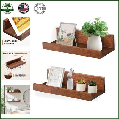 Lightweight 12'' Floating Shelves with Lip, Max Weight 20 Pounds for Any Room