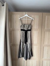 Coast Nude & Black Embellished Midi Dress – Size 8 – Detachable Straps