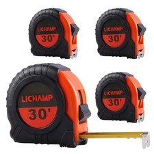 LICHAMP Tape Measure 30-Foot, 4 Pack Bulk Easy Read Measuring 30 Feet, Orange