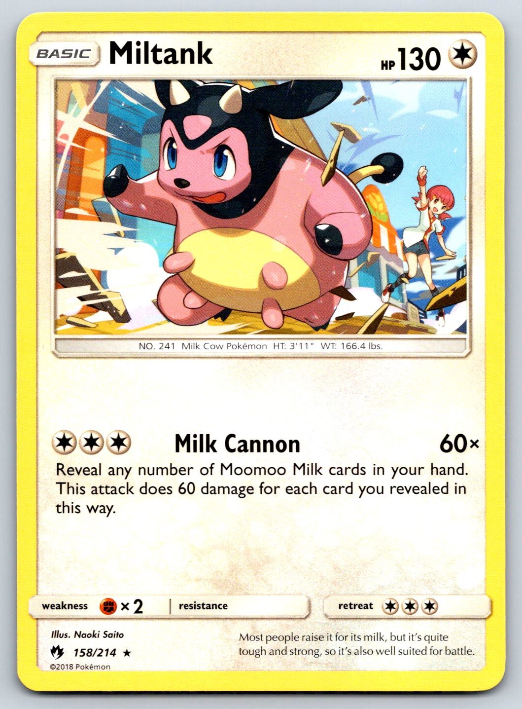 Miltank Lost Thunder 158/214 Pokemon Card NM