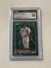 2024 BOWMAN CHROME SAPPHIRE GREEN REFRACTOR ROMAN ANTHONY RC /99 CGC 10 GEM