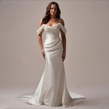 Eightale 2025 Luxury Mermaid Off Shoulder Pearls Wedding Dresses Bridal Gowns